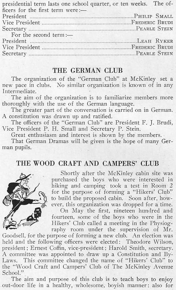 The German Club & the Woodcraft and Campers' Club