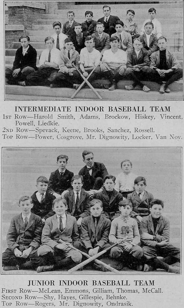 Athletics - Intermediate Indoor Baseball Team & Junior Indoor Baseball Team