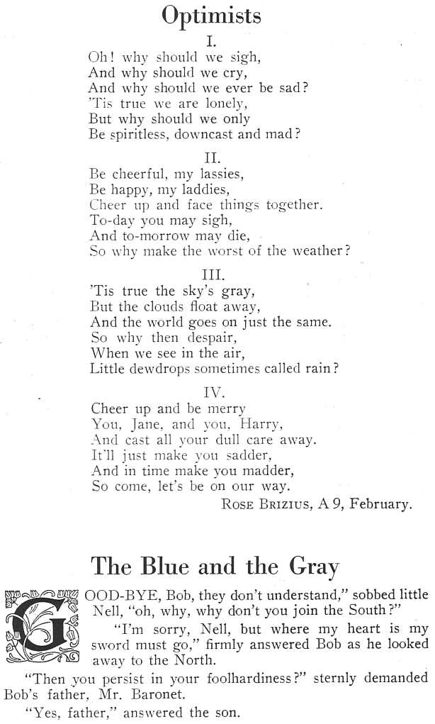 Optimists & The Blue & the Gray