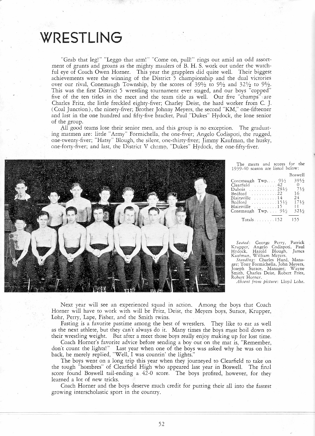 Boswell High School - 1940 Yearbook
