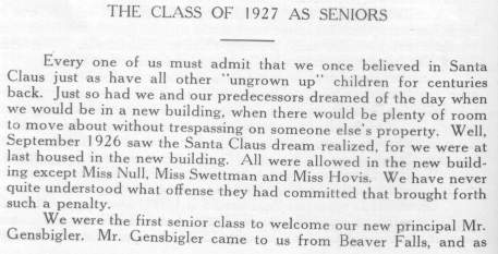 Greensburg High School 1927 Seniors...as Seniors